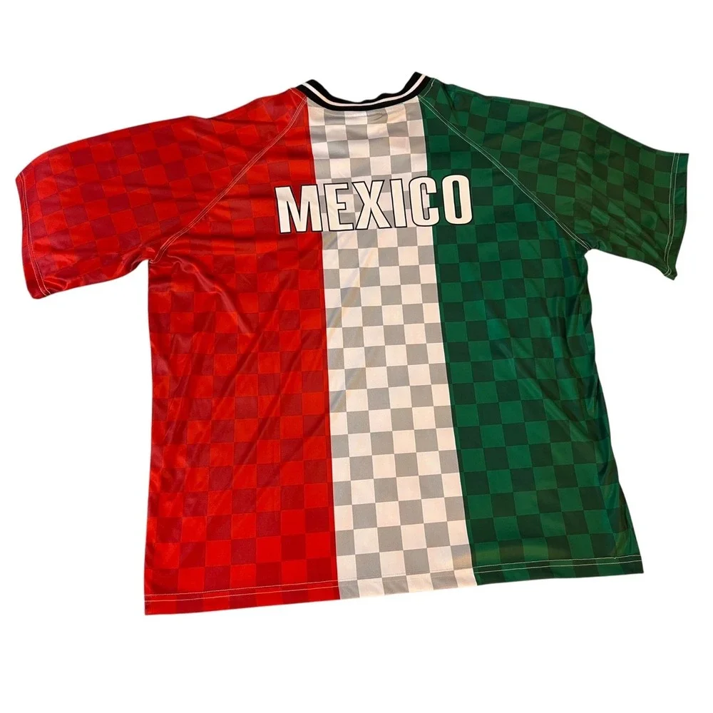 Umbro Mexico Soccer Jersey Large NWT Tricolor Checkerboard Football Shirt - Picture 7 of 7